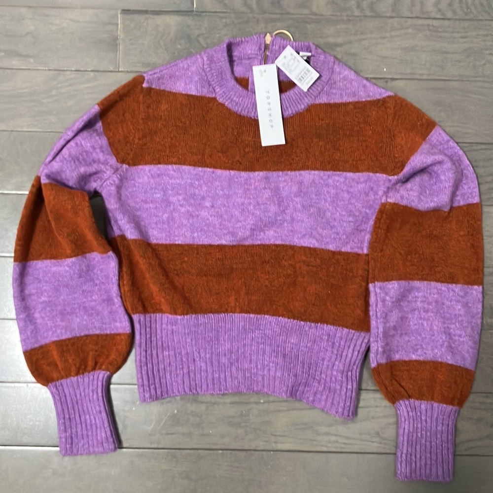 NWT Topshop Striped Cropped Sweater Size 2